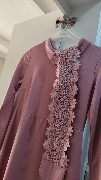 Tesettür belden kemerli elbise - Görsel 5