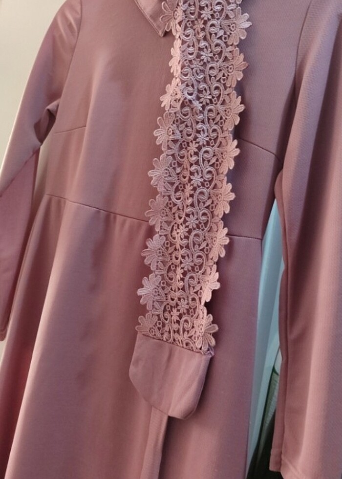 Tesettür belden kemerli elbise - Görsel 4