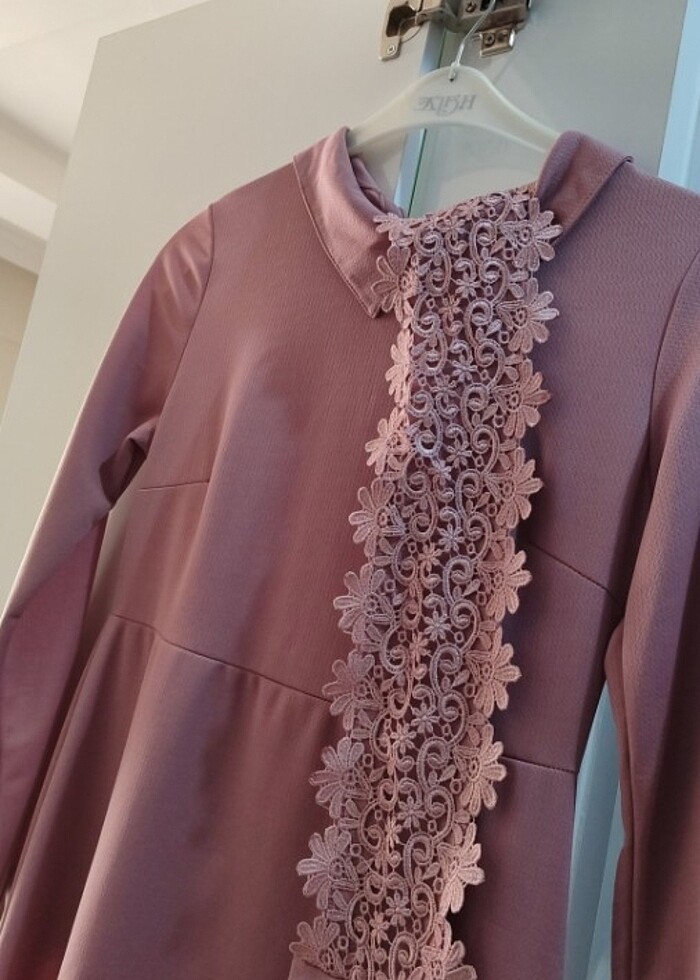 Tesettür belden kemerli elbise - Görsel 5