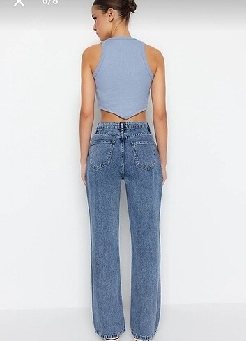 Trendyol & Milla Koyu Mavi Yüksek Bel Wide Leg Jeans