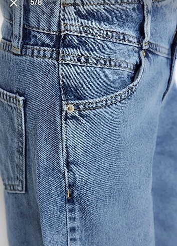 38 Beden mavi Renk Koyu Mavi Yüksek Bel Wide Leg Jeans