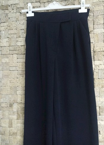 Kadın Lacivert Pilili Kumaş Pantolon - Görsel 4