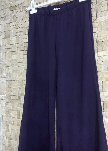 Mor Uzun Salaş Kadın Kumaş Pantolon - Görsel 6