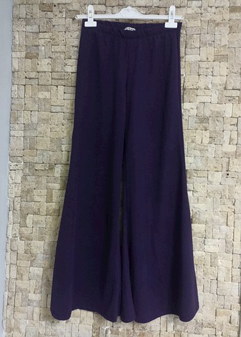 Mor Uzun Salaş Kadın Kumaş Pantolon - Görsel 3