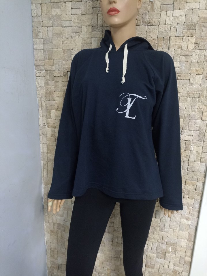 Lacivert Kapüşonlu Kadın Sweatshirt - Görsel 3