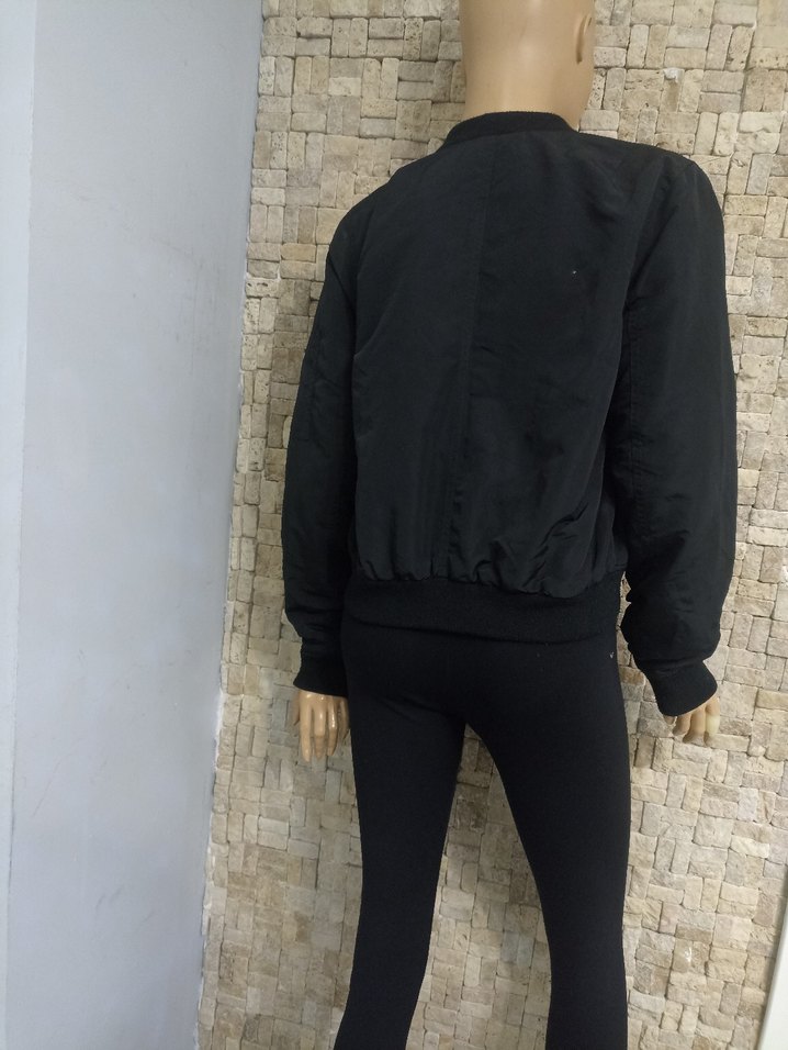 Siyah Fermuarlı Kadın Street Wear mont - Görsel 4