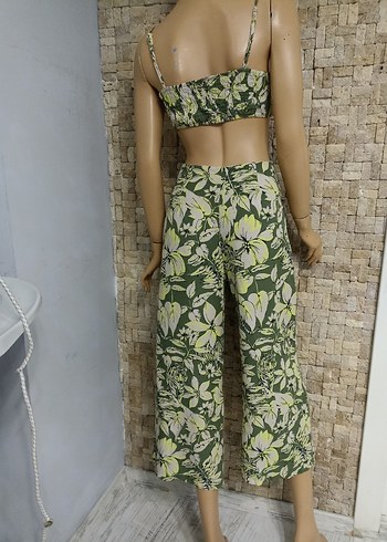 Yeşil Çiçek Desenli Bohem Kadın Tulum - Görsel 6