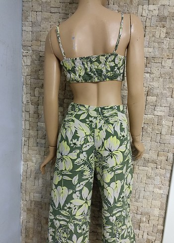 Yeşil Çiçek Desenli Bohem Kadın Tulum - Görsel 7