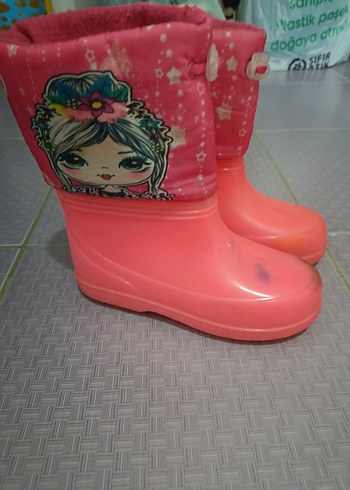 LC Waikiki Pembe Baskılı Tokalı Kız Çocuk Yağmur Çizmesi