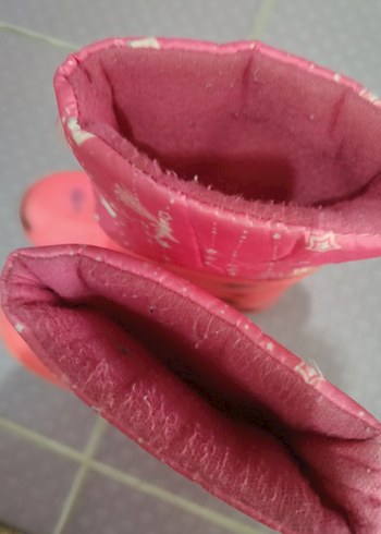 32 Beden pembe Renk Pembe Baskılı Tokalı Kız Çocuk Yağmur Çizmesi