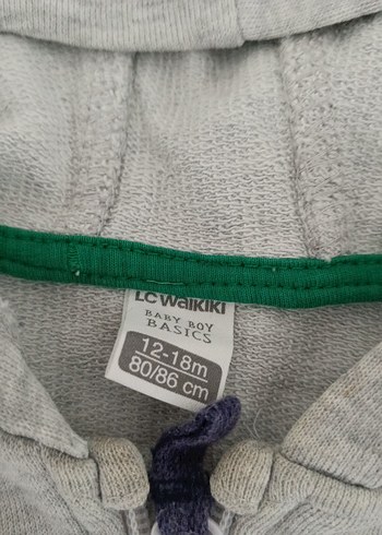 Kapüşonlu Erkek Bebek lcw Gri Fermuarlı Yelek - Görsel 2