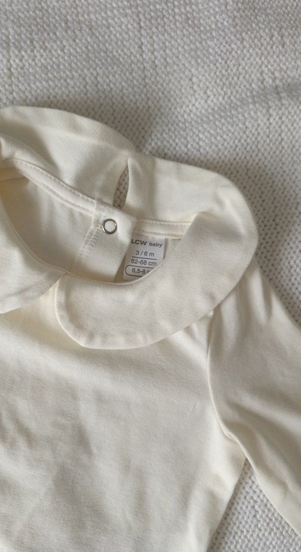 Kız bebek Beyaz Uzun Kollu Pamuklu Bluz - Görsel 2