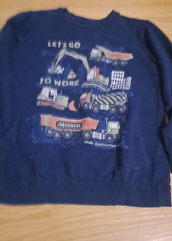 Erkek Çocuk Mavi Baskılı Uzun Kollu Sweatshirt - Görsel 2