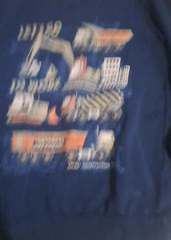 Erkek Çocuk Mavi Baskılı Uzun Kollu Sweatshirt - Görsel 3