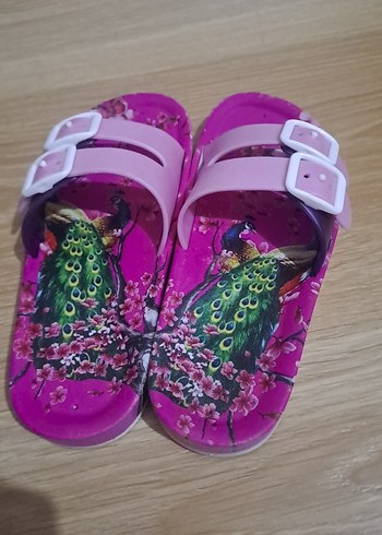 Renkli Baskılı Pembe Kız Terliği - Görsel 3