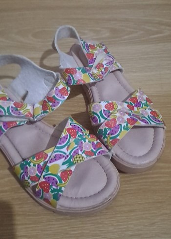 Renkli Desenli Kız Çocuk Sandalet - Görsel 2