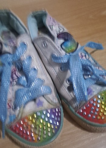 Kız Çocuk Renkli Payetli Bağcıklı Spor Ayakkabı - Görsel 2