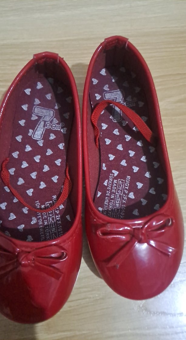 Kız Çocuk Kırmızı Fiyonklu Babet - Görsel 3