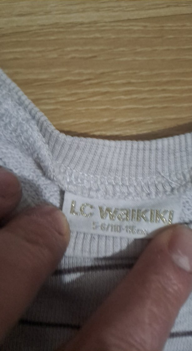 Kız Çocuk Gri Uzun Kollu Pamuklu Tişört - Görsel 4