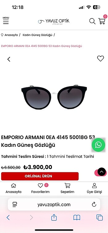 Emprıo Armani kadın güneş gözlüğü