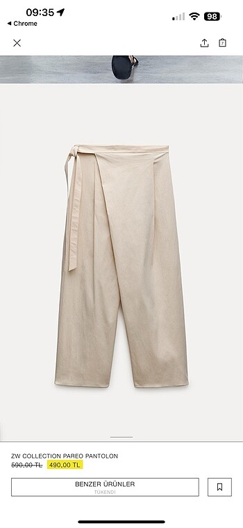 Zara pareo pantolon