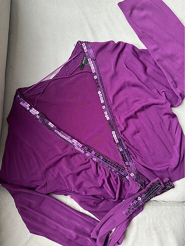 Mango suit mor bluz şık tarz