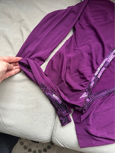 Mango suit mor bluz şık tarz - Görsel 6