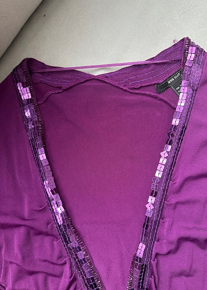 Mango suit mor bluz şık tarz - Görsel 4