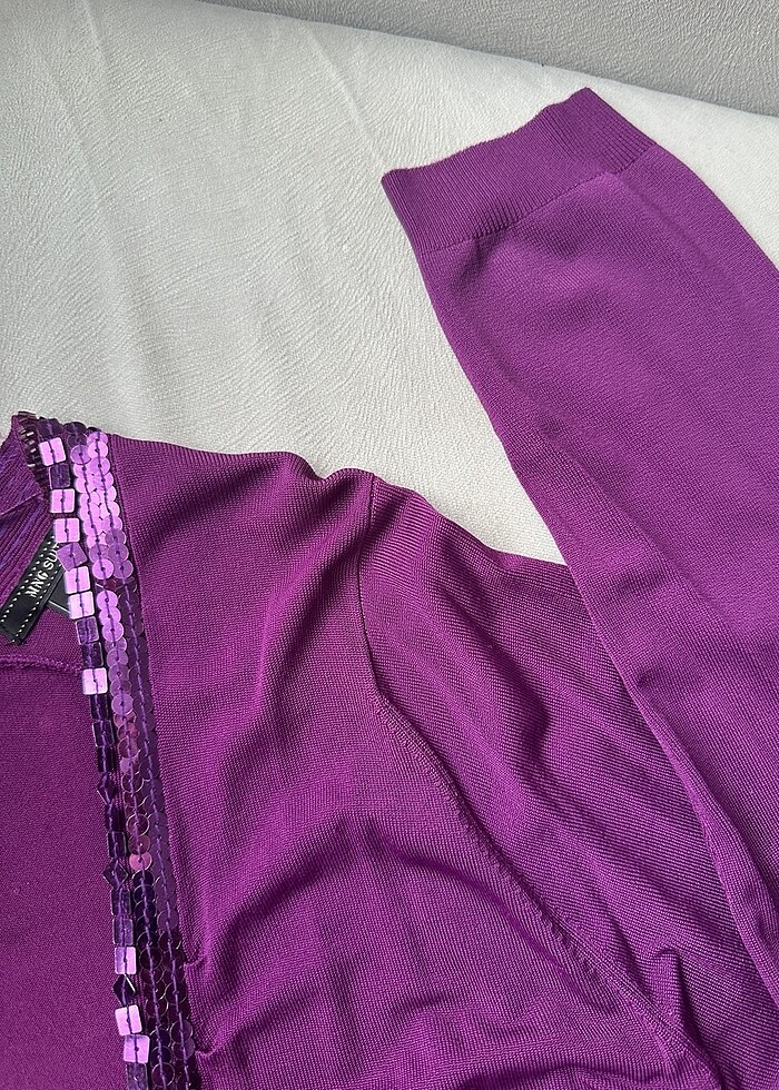 Mango suit mor bluz şık tarz - Görsel 5