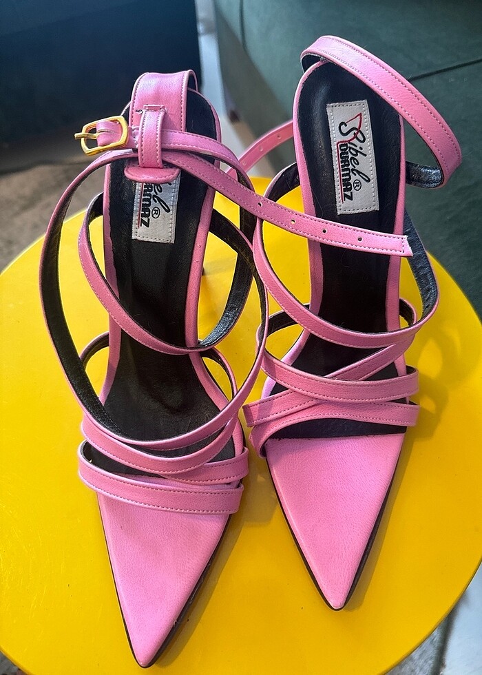 Pembe şık topuklu ayakkabı - Görsel 3