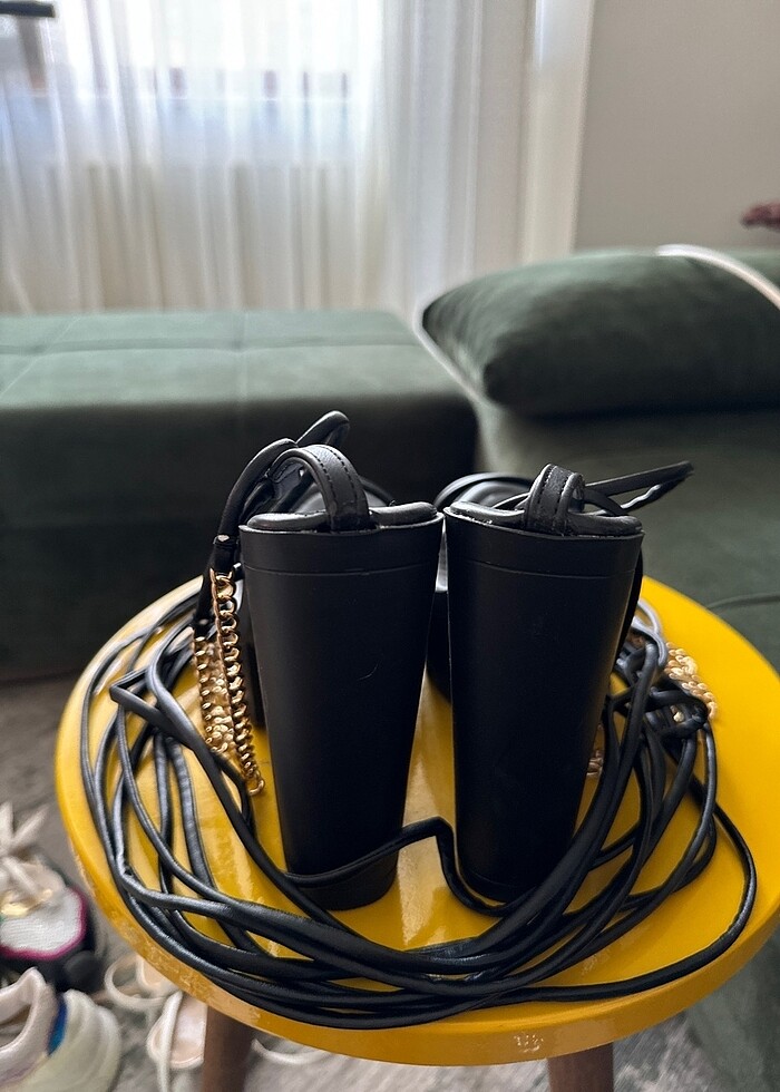 Siyah uzun bağcıklı yüksek platform topuklu ayakkabı - Görsel 3