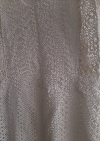 Fırfırlı Krem Mini Bohem Elbise - Görsel 2