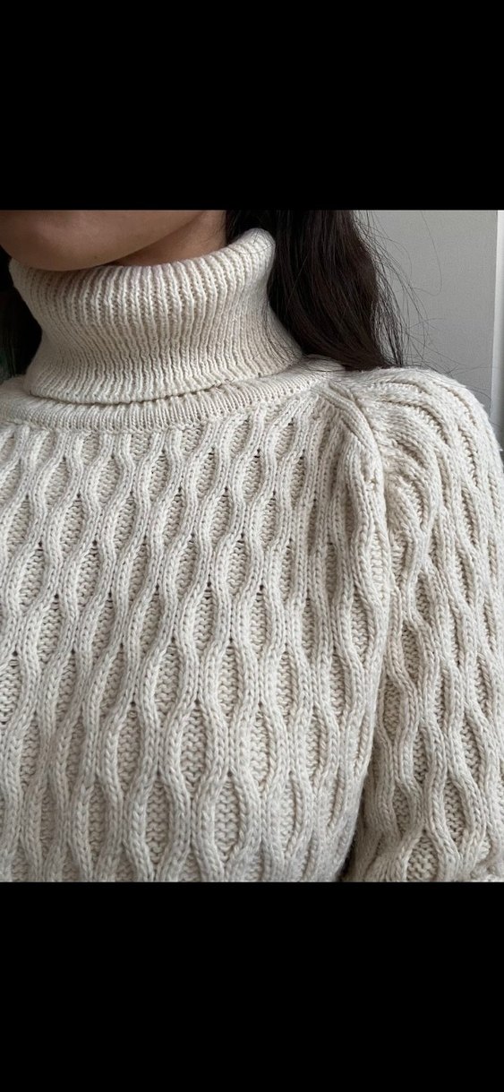 Bej Bohem Boğazlı Örgü Kazak - Görsel 2