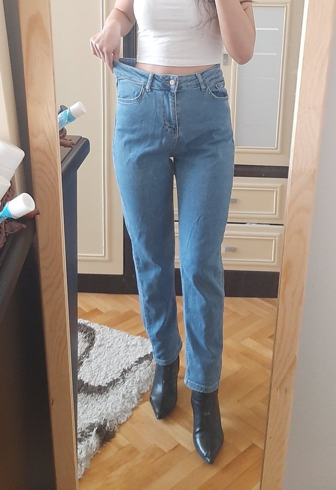 açık mavi mom jean - Görsel 2