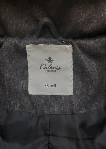 kürk şapkalı antrasit renk mont - Görsel 5