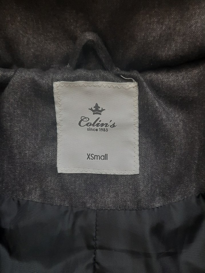 kürk şapkalı antrasit renk mont - Görsel 5