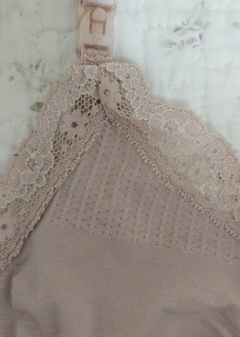 Gül kurusu Dantel Detaylı Bohem Midi Spor büstiyer - Görsel 4