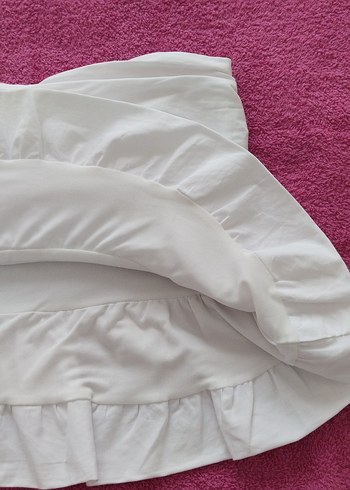 Beyaz Mini straplez crop - Görsel 8