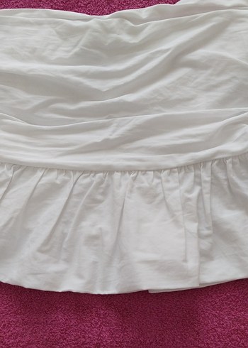 Beyaz Mini straplez crop - Görsel 10