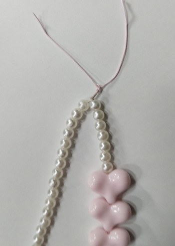 Pembe kalpli İnci telefon aksesuarı. - Görsel 3