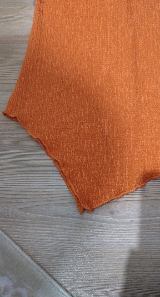 Turuncu kadın uzun straplez büstiyer. - Görsel 2