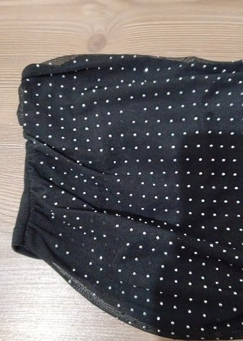 Siyah Gümüş Taşlı Straplez Mini Büstiyer - Görsel 2