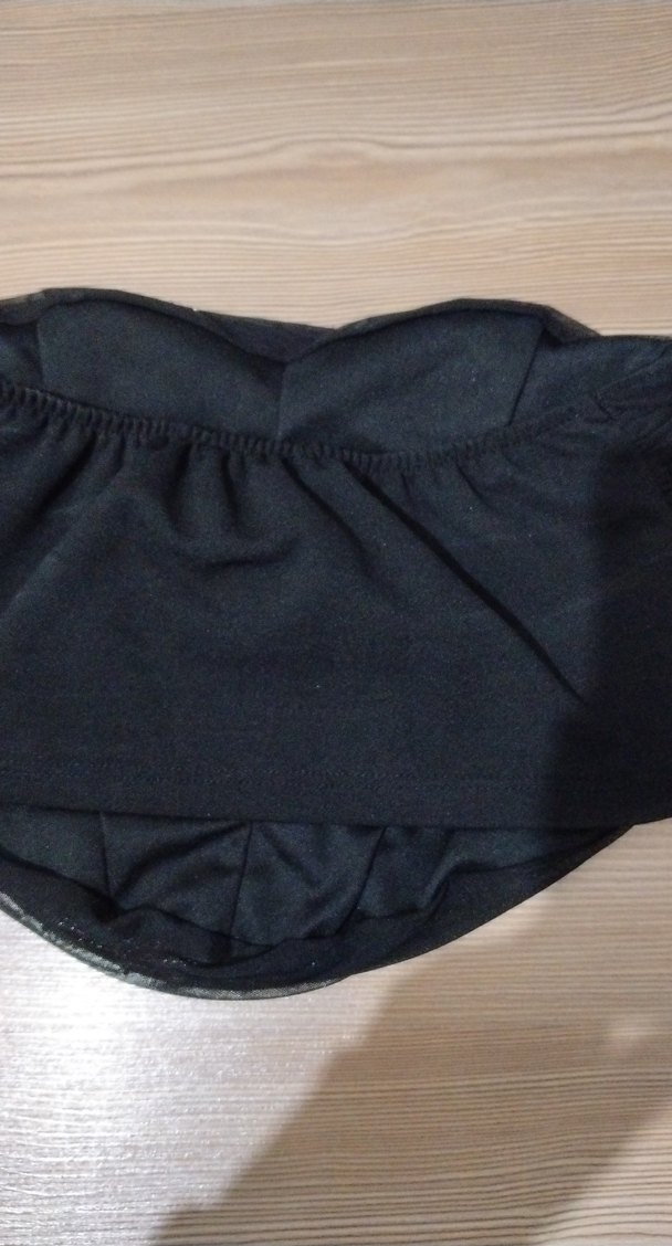 Siyah Gümüş Taşlı Straplez Mini Büstiyer - Görsel 5