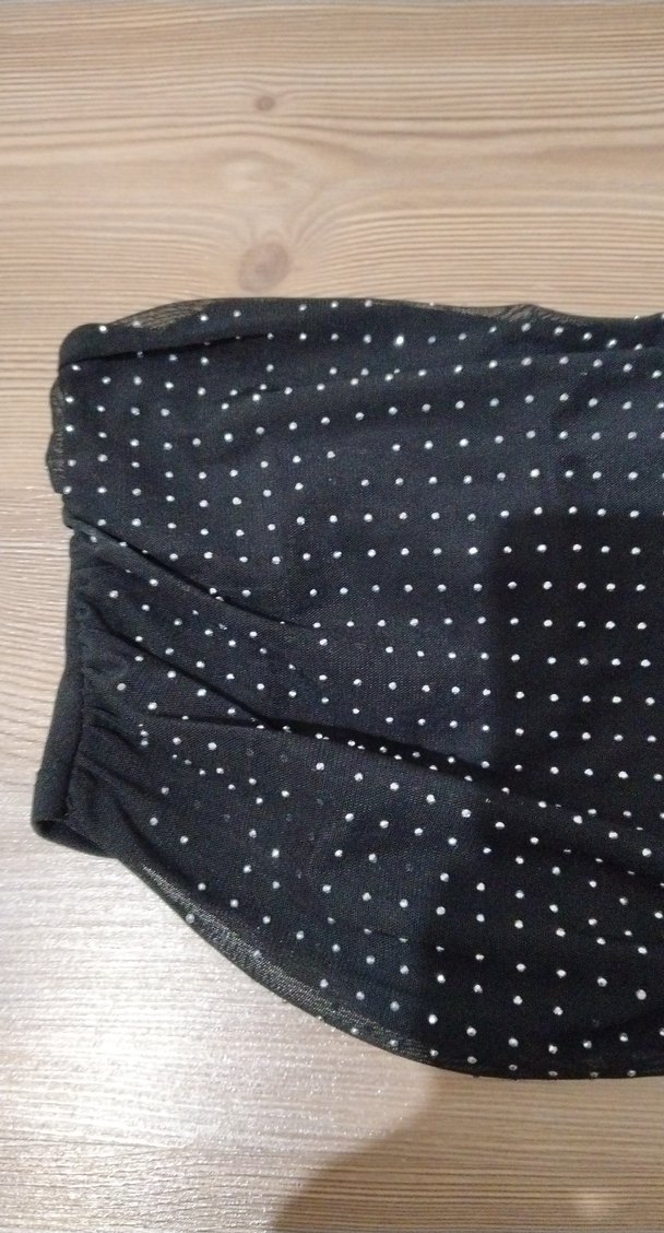 Siyah Gümüş Taşlı Straplez Mini Büstiyer - Görsel 2