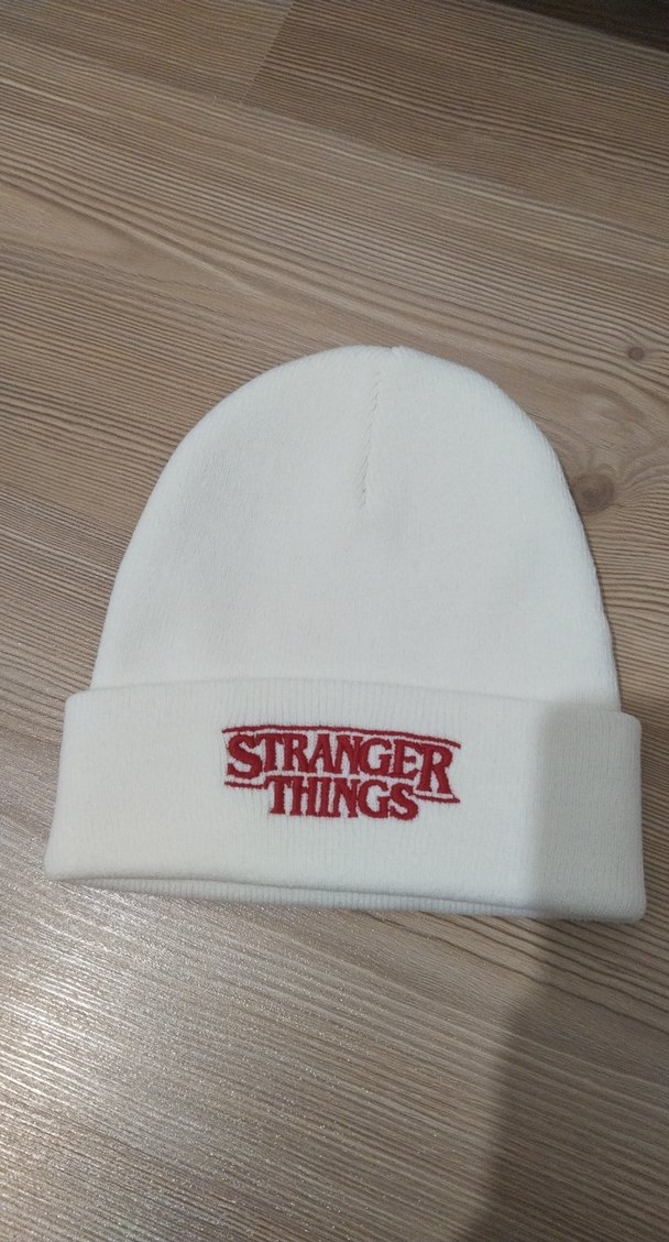 Beyaz Stranger Things Örgü Kadın Bere - Görsel 2