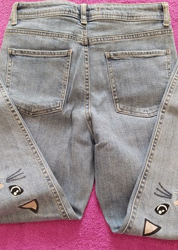 Nakışlı Mavi Kadın Jean Pantolon - Görsel 8