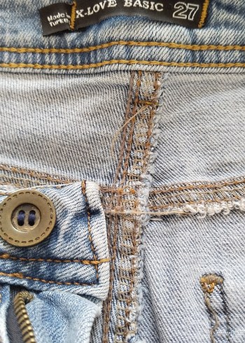 Nakışlı Mavi Kadın Jean Pantolon - Görsel 6