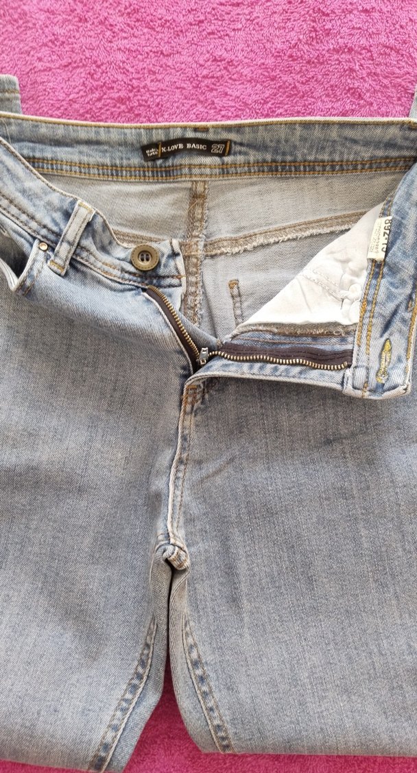 Nakışlı Mavi Kadın Jean Pantolon - Görsel 5