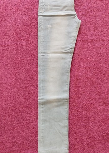 Buz mavisi Düğmeli Kadın Kot Pantolon - Görsel 4