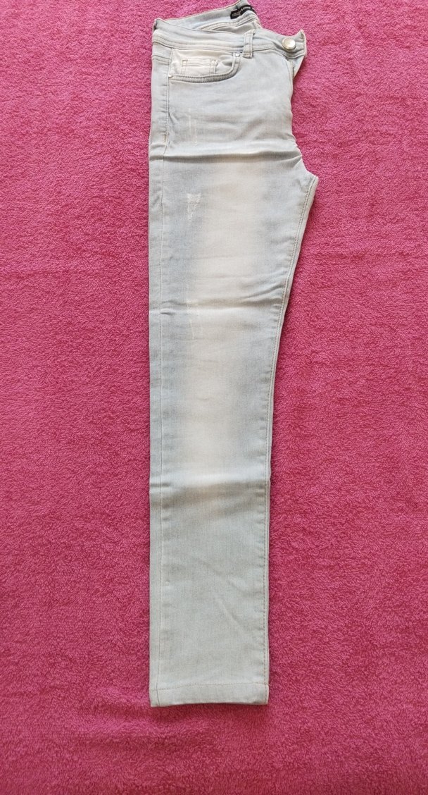 Buz mavisi Düğmeli Kadın Kot Pantolon - Görsel 4